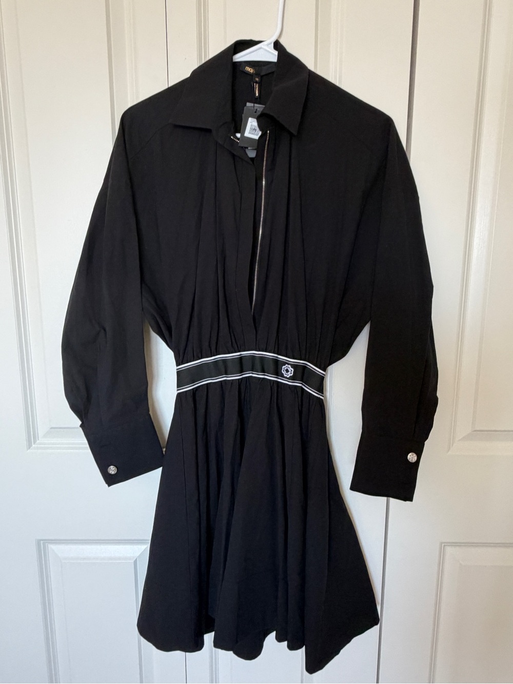 Maje Ratia shirt dress in black Sz 36 - Picture 3 of 9